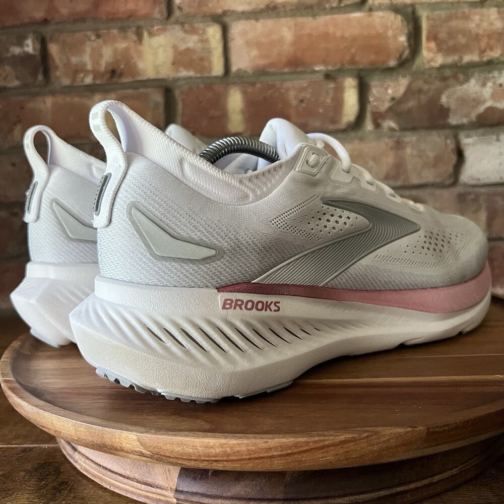 Brooks Glycerin 23 Womens 12 White Pink Cushioned Running Walking Shoes Sneakers - Picture 10 of 16